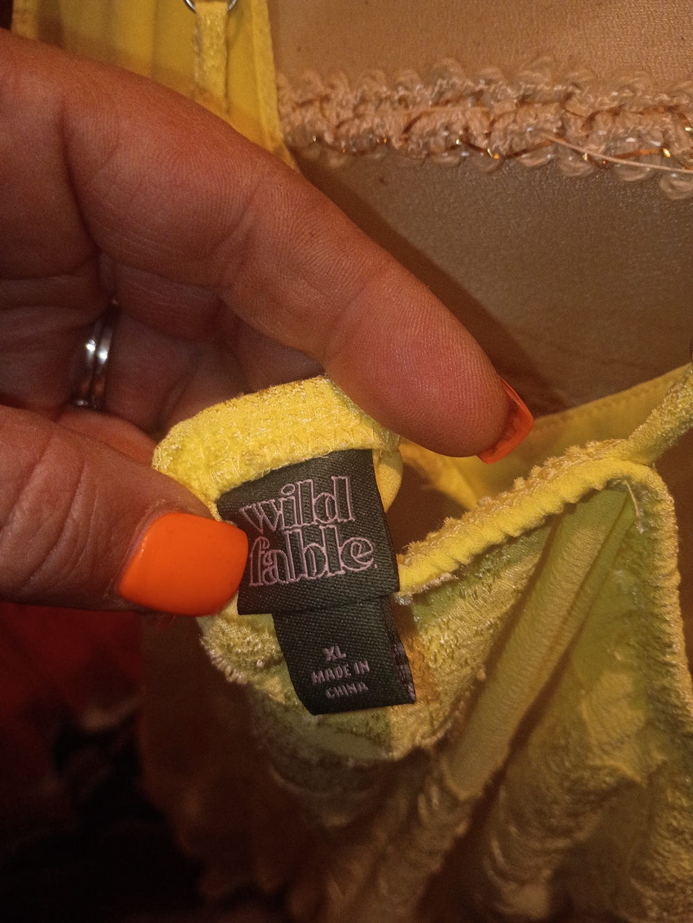 wild fable Yellow Lace Trim Sleep Cami